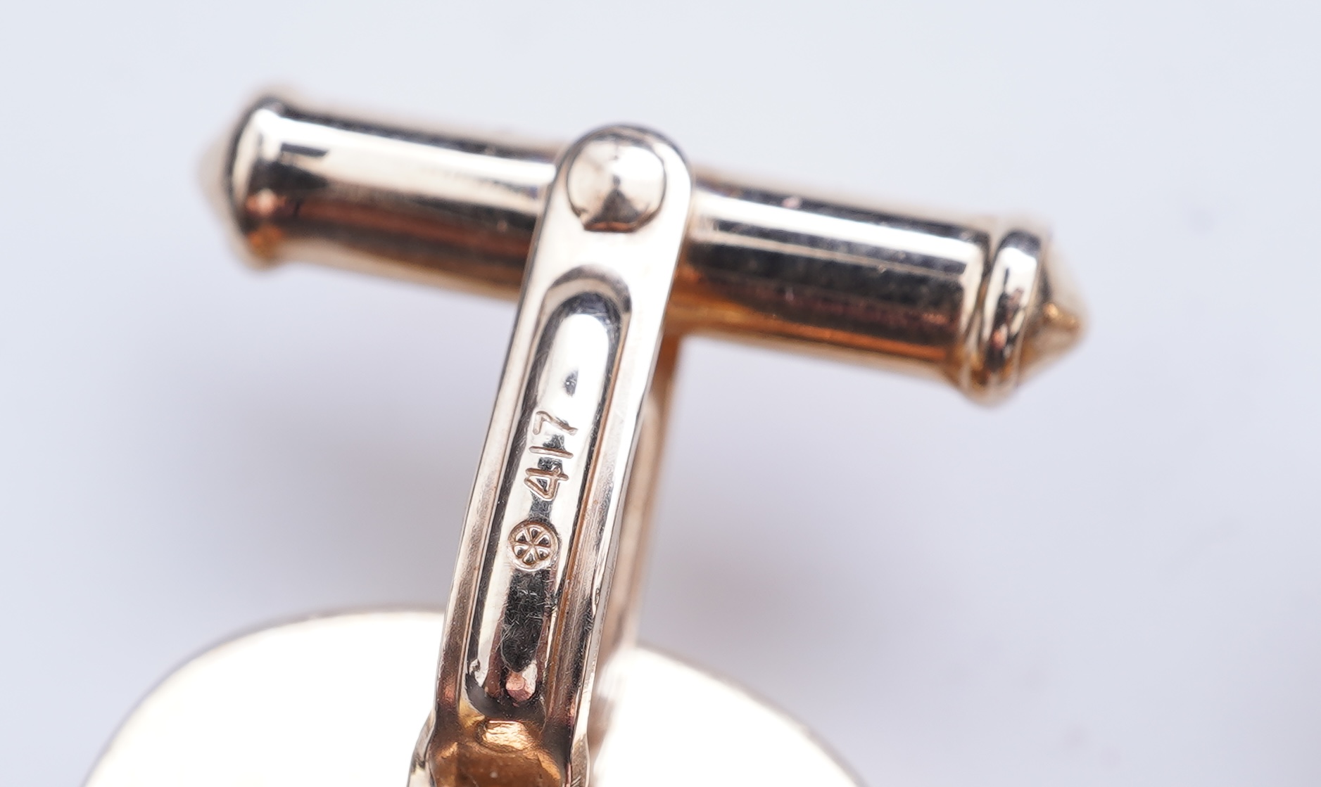 A pair of carnelian cufflinks